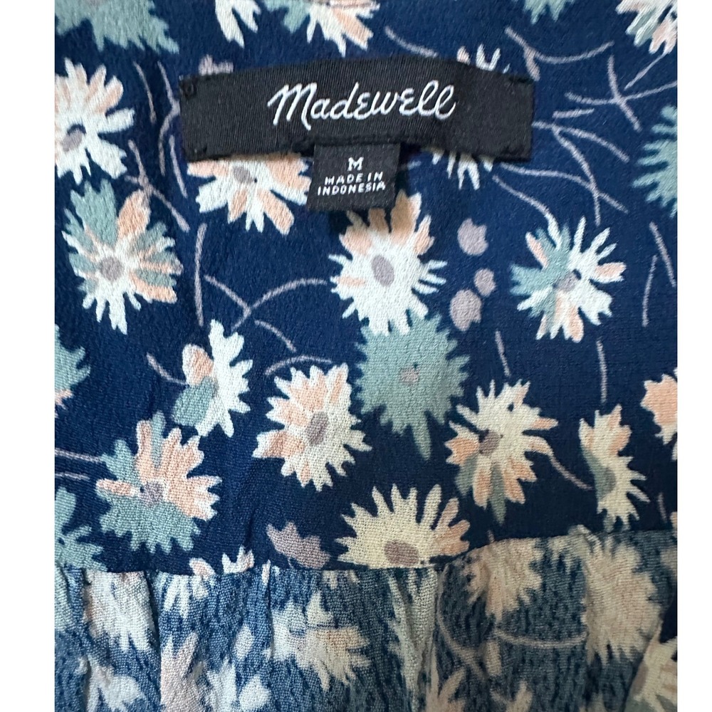 Madewell Tie-Sleeve Button Down Top in French Floral Size Medium - Picture 7 of 9